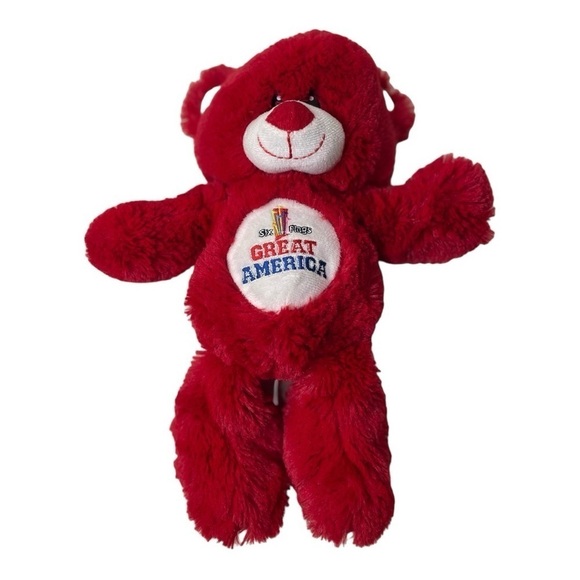 Fiesta Six Flags Great America Red Teddy Bear Plush - Picture 1 of 4